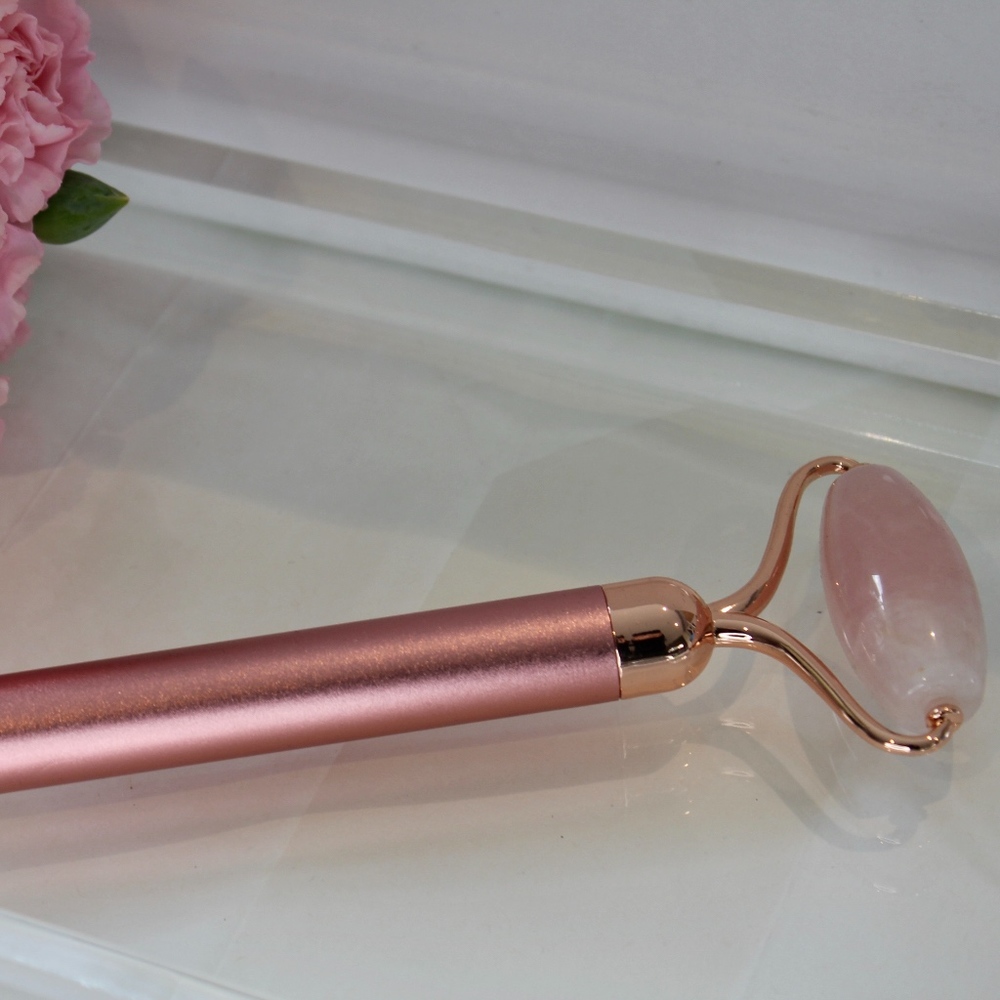 Rose Quartz Vibrating Facial Roller RoseGold/Pink